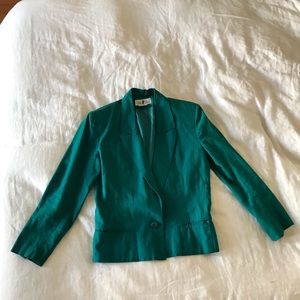 Vintage teal blue/green western inspired blazer